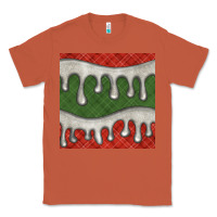 Copper christmas plaid and white glitter snow seamless pattern Classic Tee - BundleAndBundleShop