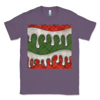 Lavender christmas plaid and white glitter snow seamless pattern Classic Tee - BundleAndBundleShop