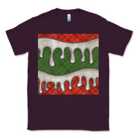 Plum christmas plaid and white glitter snow seamless pattern Classic Tee - BundleAndBundleShop