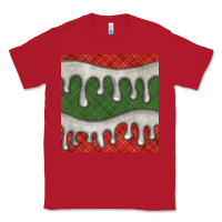 Red christmas plaid and white glitter snow seamless pattern Classic Tee - BundleAndBundleShop