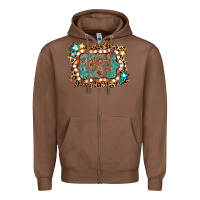 Light Western Frame Zipper Hoodie | Teevron