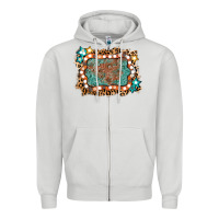 Dove Grey light western frame Zipper Hoodie - AdoDesignShop