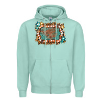 Seafoam light western frame Zipper Hoodie - AdoDesignShop