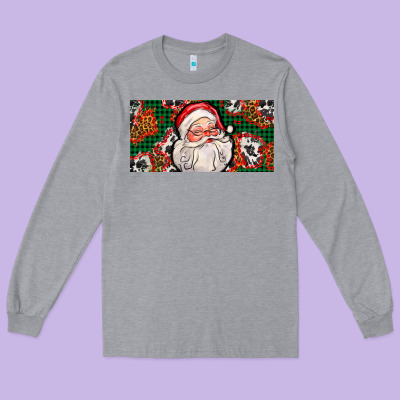 Christmas With Santa Long Sleeve Tee Designed By Adodesignshop