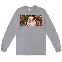Heather Grey christmas with santa Long Sleeve Tee - AdoDesignShop