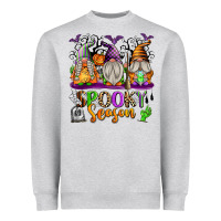 Heather Grey Spooky Season Gnomes Heavyweight Sweatshirt - texasbilliewilder