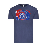 Vintage Denim Patriotic tie dye background 4th of july Vintage Tee - CowGirlArtShop