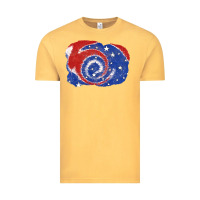 Vintage Mustard Patriotic tie dye background 4th of july Vintage Tee - CowGirlArtShop