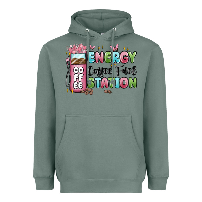 Energy Coffee Fuel Station Heavyweight Hoodie by MaliasSmallBusiness | Teevron