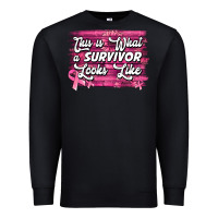 Black This is what a survivor looks like Breast Cancer Premium Sweatshirt - NancyCooperArtShop