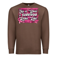 Chestnut This is what a survivor looks like Breast Cancer Premium Sweatshirt - NancyCooperArtShop