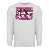 Dove Grey This is what a survivor looks like Breast Cancer Premium Sweatshirt - NancyCooperArtShop