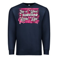 Navy This is what a survivor looks like Breast Cancer Premium Sweatshirt - NancyCooperArtShop
