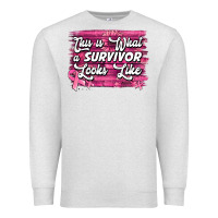 Oatmeal Heather This is what a survivor looks like Breast Cancer Premium Sweatshirt - NancyCooperArtShop