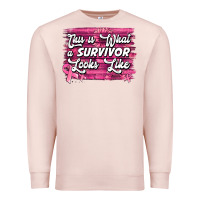 Pale Pink This is what a survivor looks like Breast Cancer Premium Sweatshirt - NancyCooperArtShop