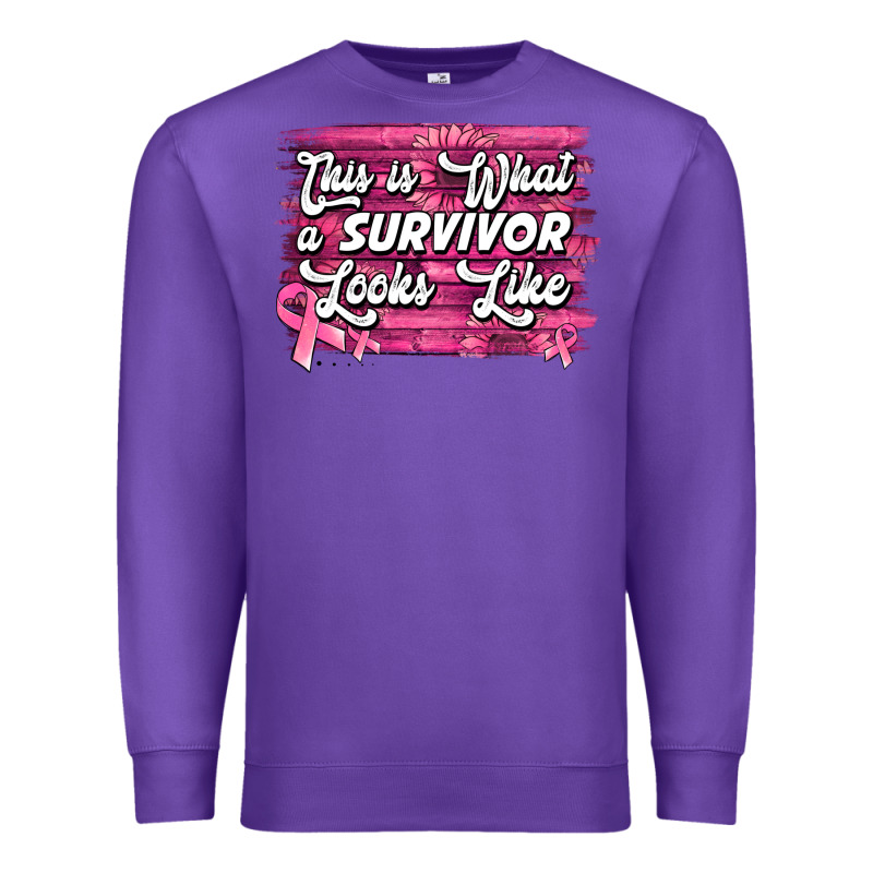 This Is What A Survivor Looks Like Breast Cancer Premium Sweatshirt by NancyCooperArtShop | Teevron