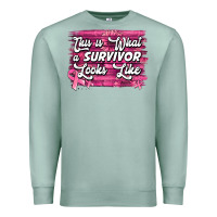 Seafoam This is what a survivor looks like Breast Cancer Premium Sweatshirt - NancyCooperArtShop