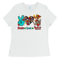 Peace Love Dia De Los Muertos Ladies Tee | Teevron
