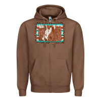 Chestnut leopard serape cowhide  leather background Zipper Hoodie - AdoDesignShop