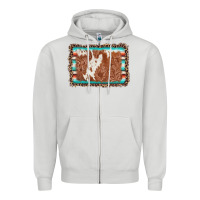 Dove Grey leopard serape cowhide  leather background Zipper Hoodie - AdoDesignShop