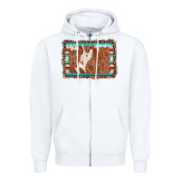 White leopard serape cowhide  leather background Zipper Hoodie - AdoDesignShop