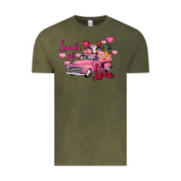 Vintage Olive loads of love valentine's day farm truck Vintage Tee - FaDigitalArtStudio