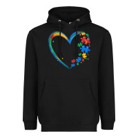 Black autism heart Heavyweight Hoodie - MaliasSmallBusiness