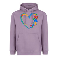Lavender autism heart Heavyweight Hoodie - MaliasSmallBusiness