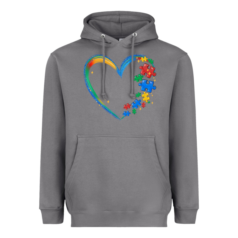 Autism Heart Heavyweight Hoodie by MaliasSmallBusiness | Teevron