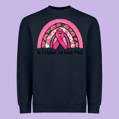 In October We Wear Pink Heavyweight Sweatshirt Designed By Ranaportraitstore