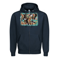 Navy indian western background Zipper Hoodie - AdoDesignShop