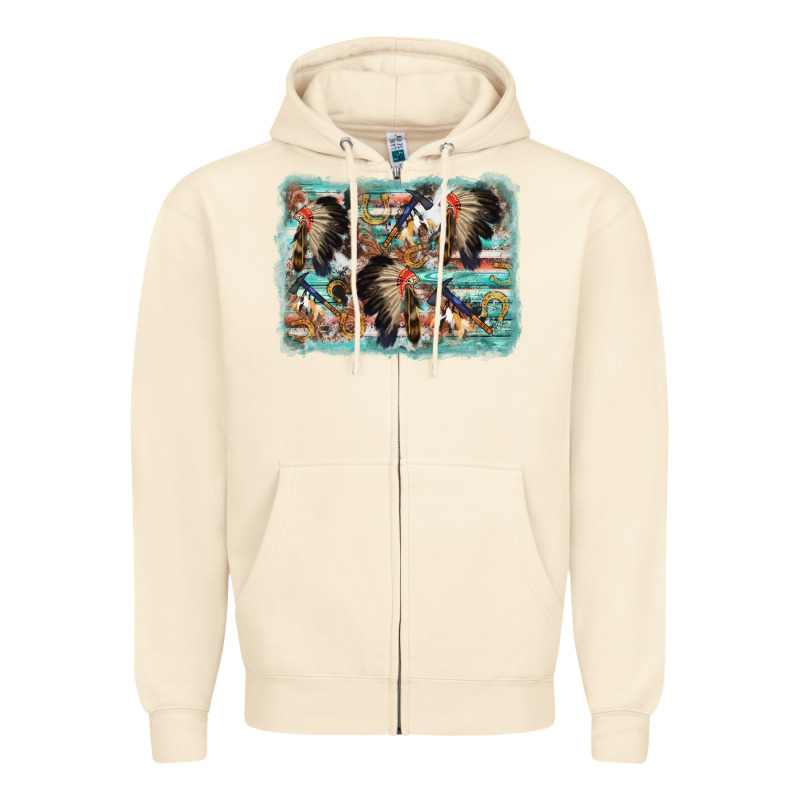 Indian Western Background Zipper Hoodie by AdoDesignShop | Teevron