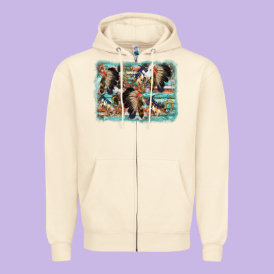Indian Western Background Zipper Hoodie Designed By Adodesignshop