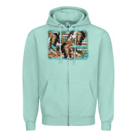 Seafoam indian western background Zipper Hoodie - AdoDesignShop