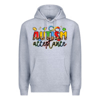 Heather Grey autism acceptance Premium Hoodie - LillyAllenDesigns