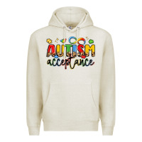 Oatmeal Heather autism acceptance Premium Hoodie - LillyAllenDesigns