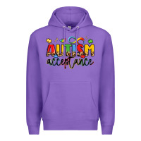 Purple autism acceptance Premium Hoodie - LillyAllenDesigns