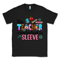 Black this teacher wears her heart on sleeve Classic Tee - AdoDesignShop