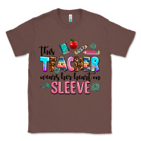 Chestnut this teacher wears her heart on sleeve Classic Tee - AdoDesignShop