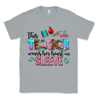 Heather Grey this teacher wears her heart on sleeve Classic Tee - AdoDesignShop