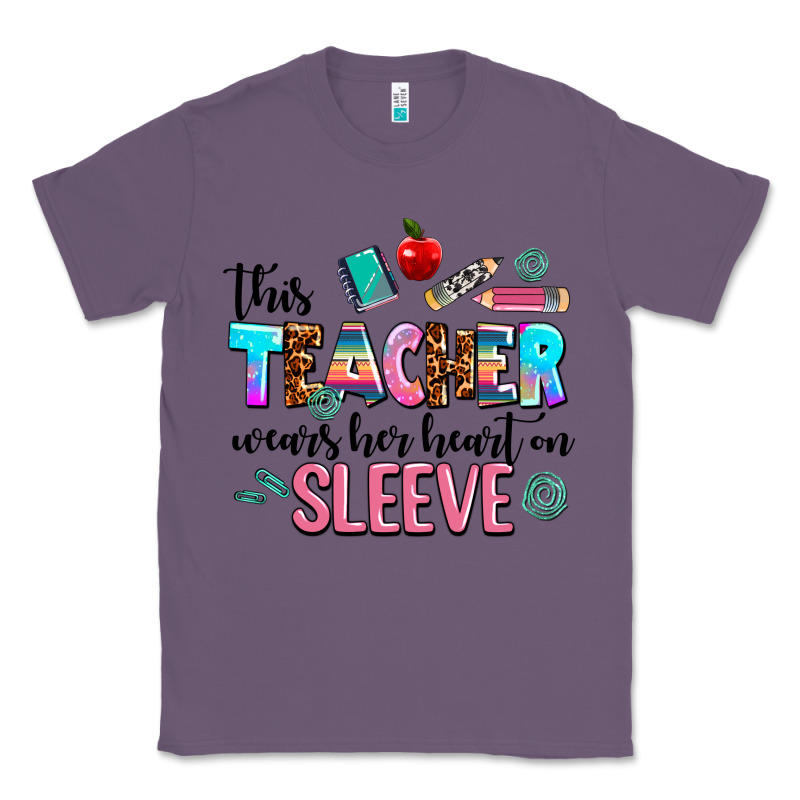 This Teacher Wears Her Heart On Sleeve Classic Tee by AdoDesignShop | Teevron