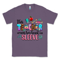 Lavender this teacher wears her heart on sleeve Classic Tee - AdoDesignShop