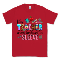 Red this teacher wears her heart on sleeve Classic Tee - AdoDesignShop