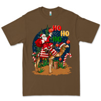 Cacao Christmas  camel with Santa Premium Tee - BarkalooDesign