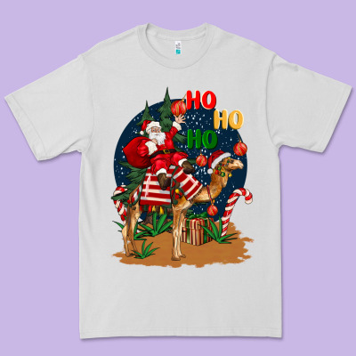 Christmas  Camel With Santa Premium Tee Designed By Barkaloodesign