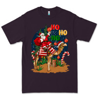 Plum Christmas  camel with Santa Premium Tee - BarkalooDesign