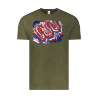 Vintage Olive Patriotic tie dye background Vintage Tee - CowGirlArtShop