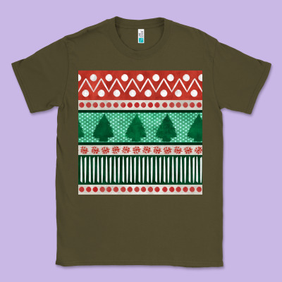 Christmas Trees Hand Drawn Seamless Pattern Classic Tee Designed By Bundleandbundleshop