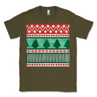 Army Green christmas trees hand drawn seamless pattern Classic Tee - BundleAndBundleShop