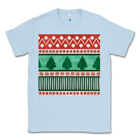 Dusty Blue christmas trees hand drawn seamless pattern Classic Tee - BundleAndBundleShop